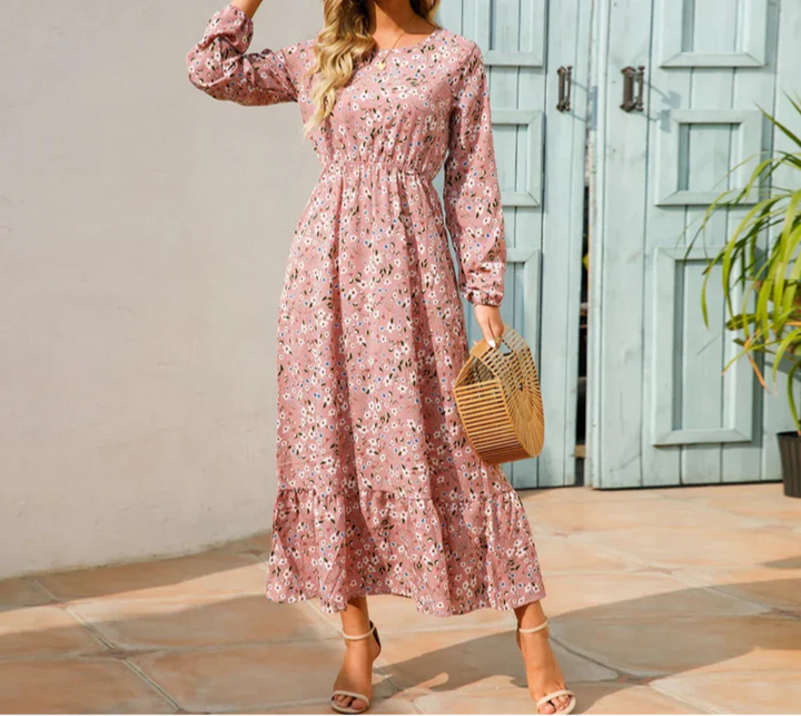 Summer Dress for Women | Maxi Long Sleeve Floral Dress