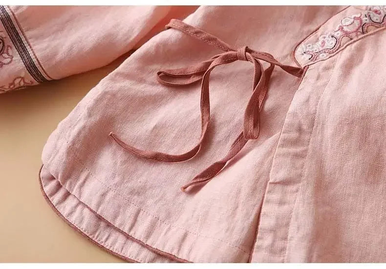 Women’s Blouse | Embroidered V-Neckline