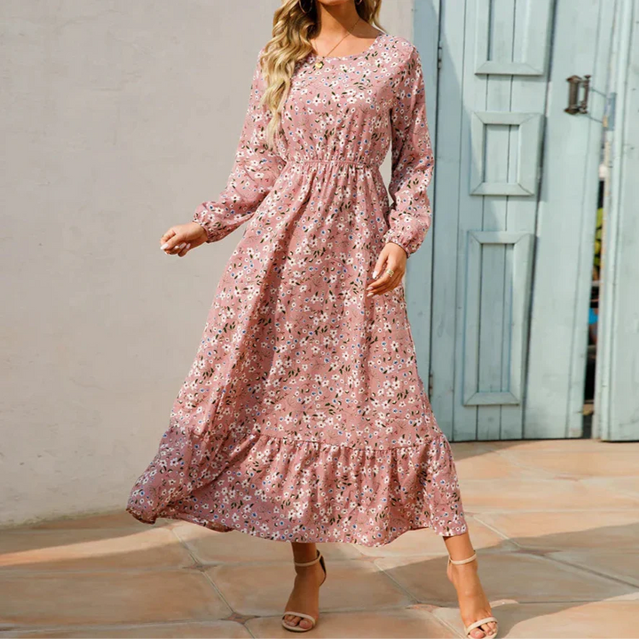 Summer Dress for Women | Maxi Long Sleeve Floral Dress