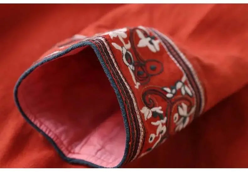 Women’s Blouse | Embroidered V-Neckline