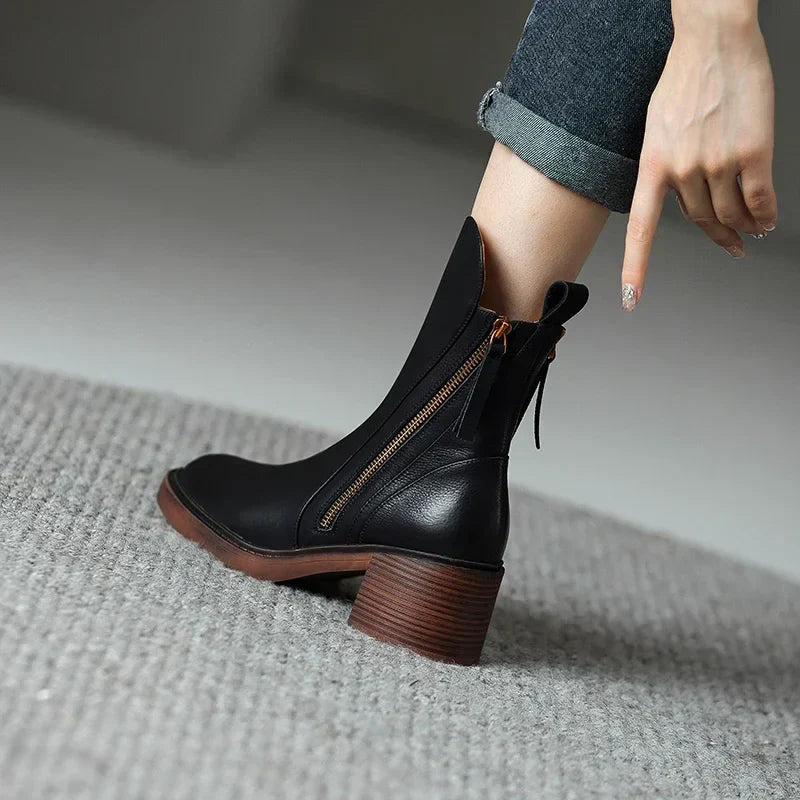 Boots for Women | Side Zip Block Heel