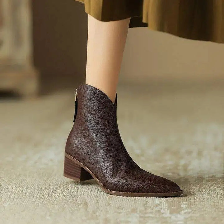 Boots For Women | Slip On Pointed Ankle Heel Design