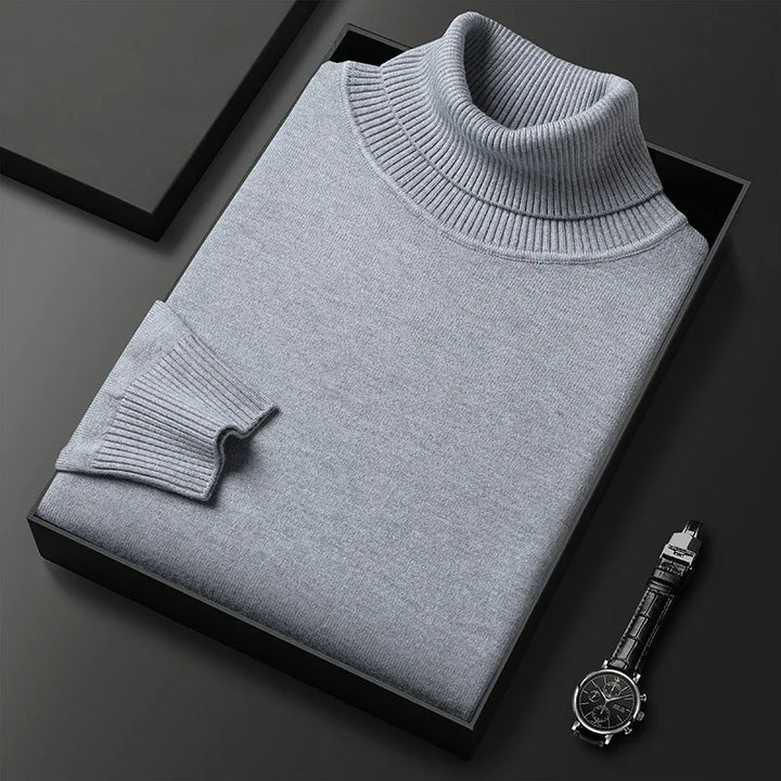 Unisex ribbed turtleneck sweater with long sleeves and ribbed cuffs