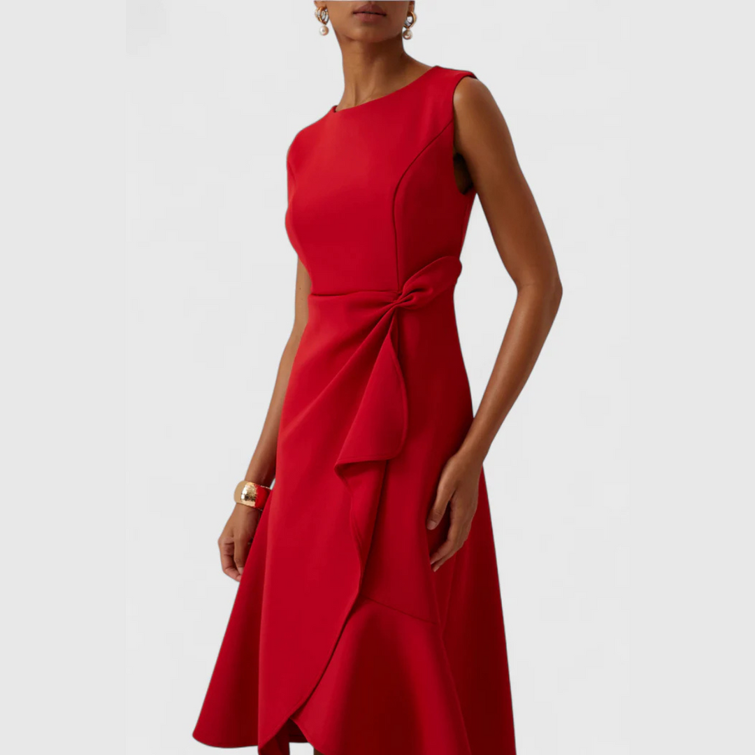 Dress For Women | Draped Asymmetric Midi
