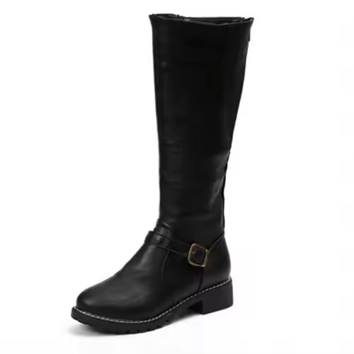 Boots For Women | Knee-High Closed Toe Buckle Detail
