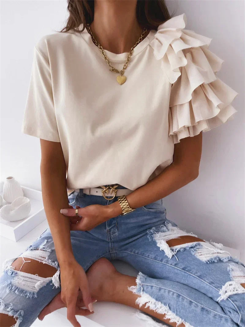 Women’s Blouse | One-Shoulder Ruffle Detail