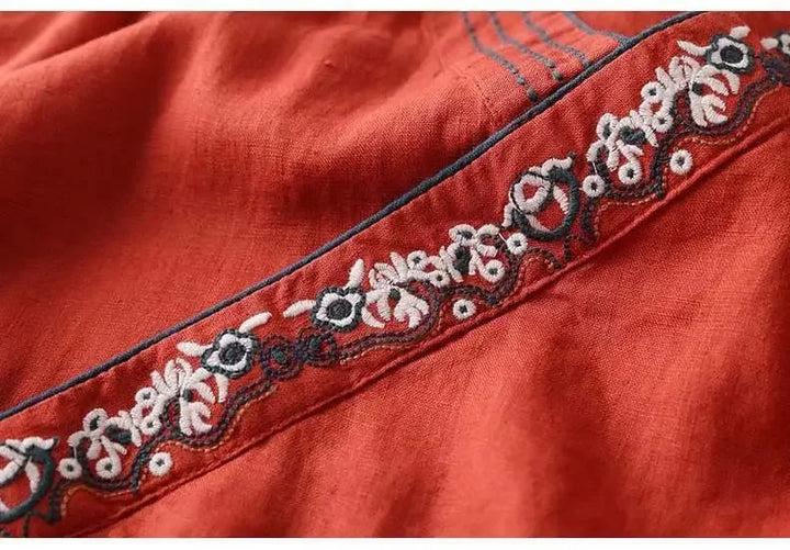 Women’s Blouse | Embroidered V-Neckline