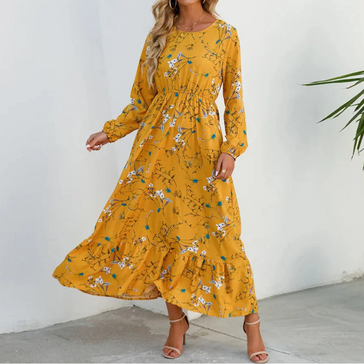 Summer Dress for Women | Maxi Long Sleeve Floral Dress