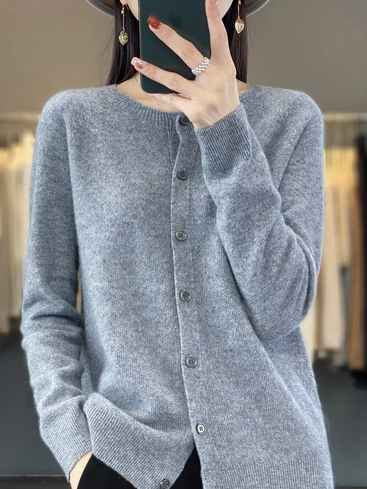 Cardigan for Women | Button-Up Crewneck Style