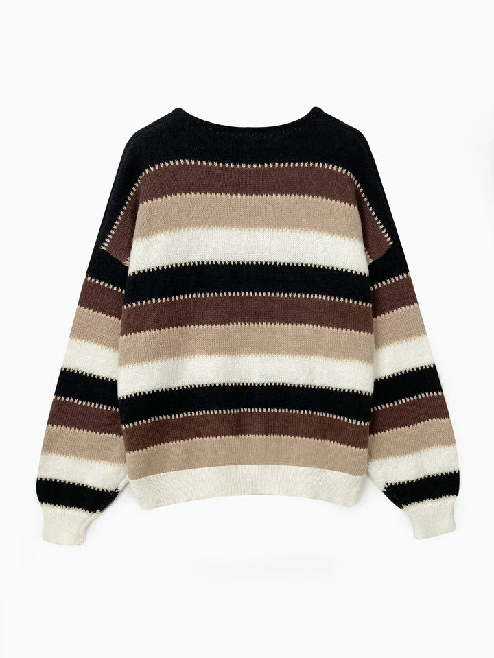 Sweater for Women | Crew Neck Stripe Pattern