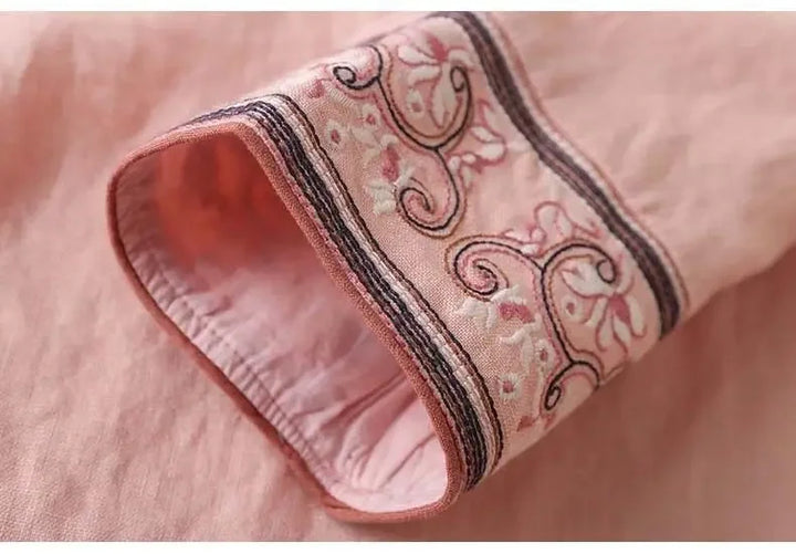 Women’s Blouse | Embroidered V-Neckline