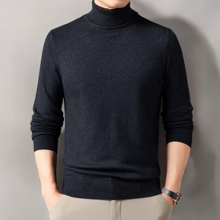 Unisex ribbed turtleneck sweater with long sleeves and ribbed cuffs