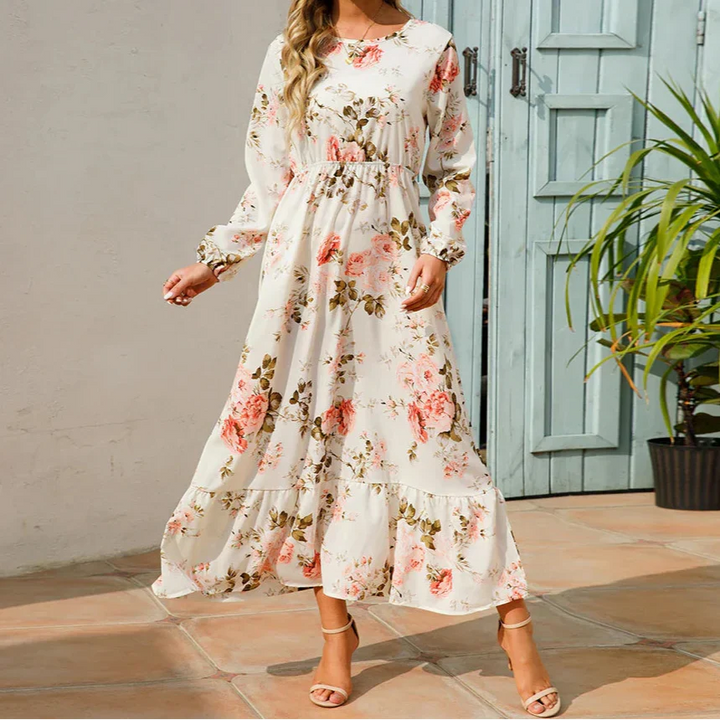 Summer Dress for Women | Maxi Long Sleeve Floral Dress