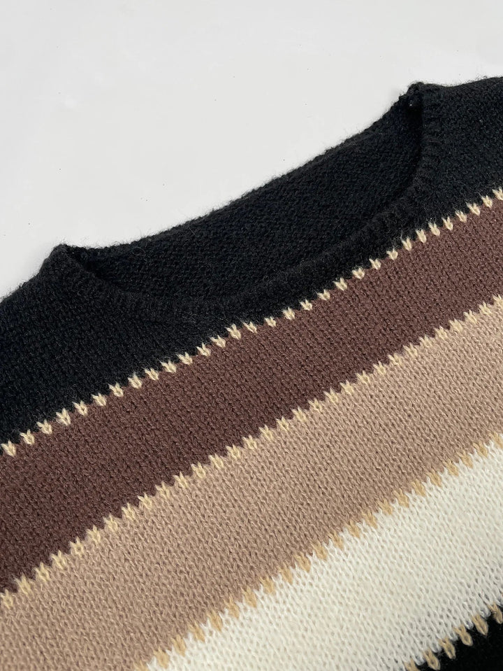 Sweater for Women | Crew Neck Stripe Pattern
