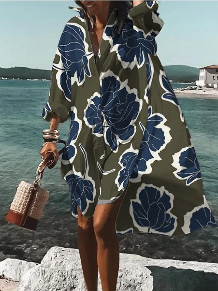 Shirt Dress For Women | Mini Floral Long Sleeve