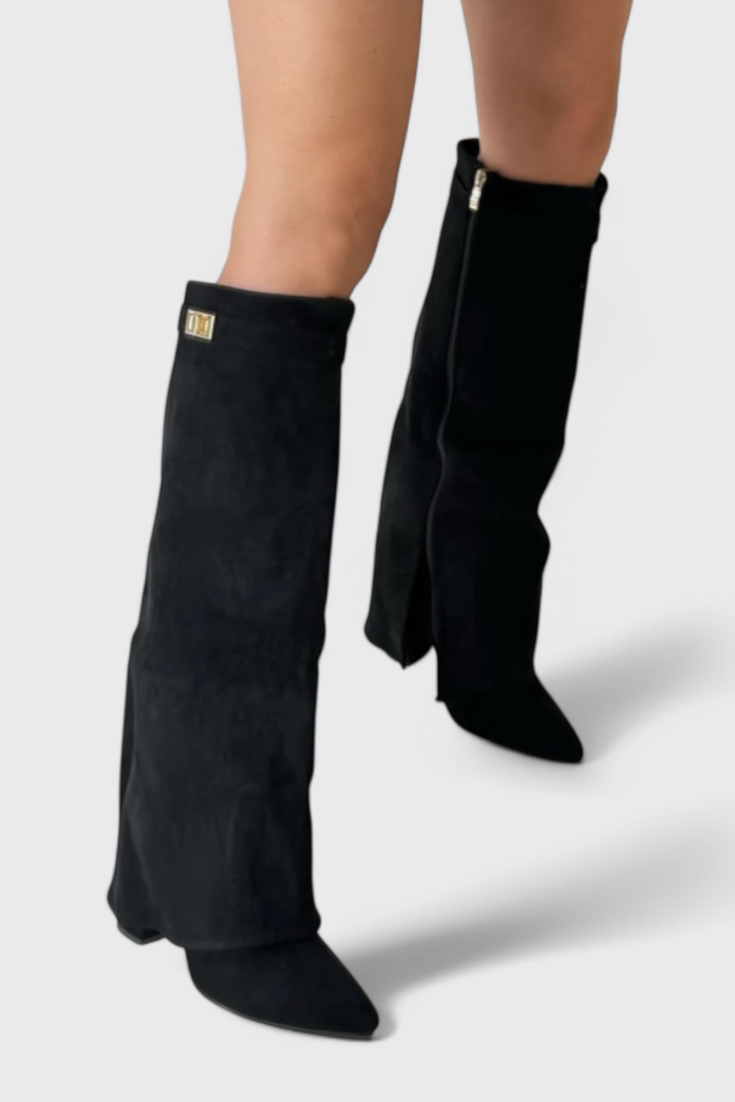 Boots For Women | Knee-High Pointed Toe Low Heel