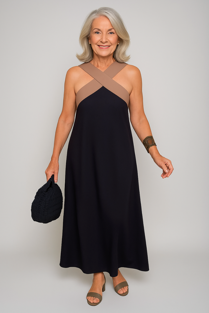 Casual Dress For Women | Maxi Cross-Neck Fit Design