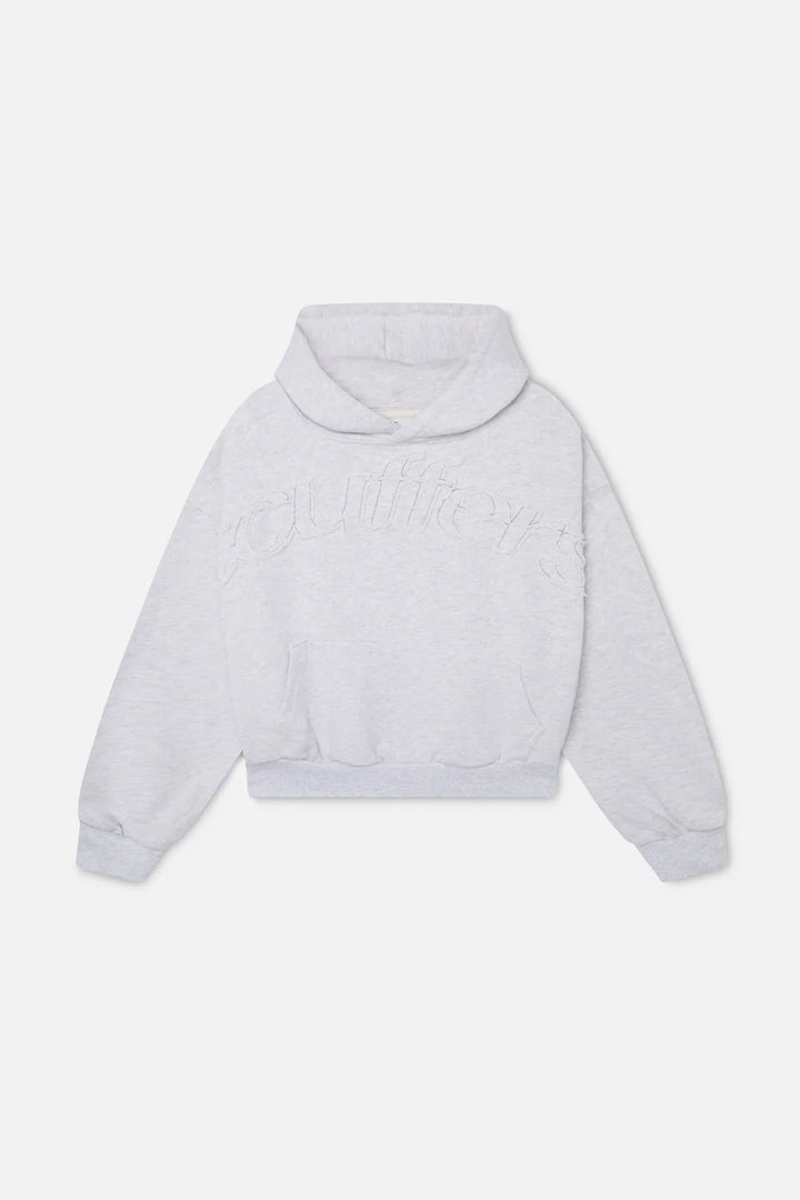 Unisex hooded hoodie with long sleeves, tonal chest graphic and front pouch pocket