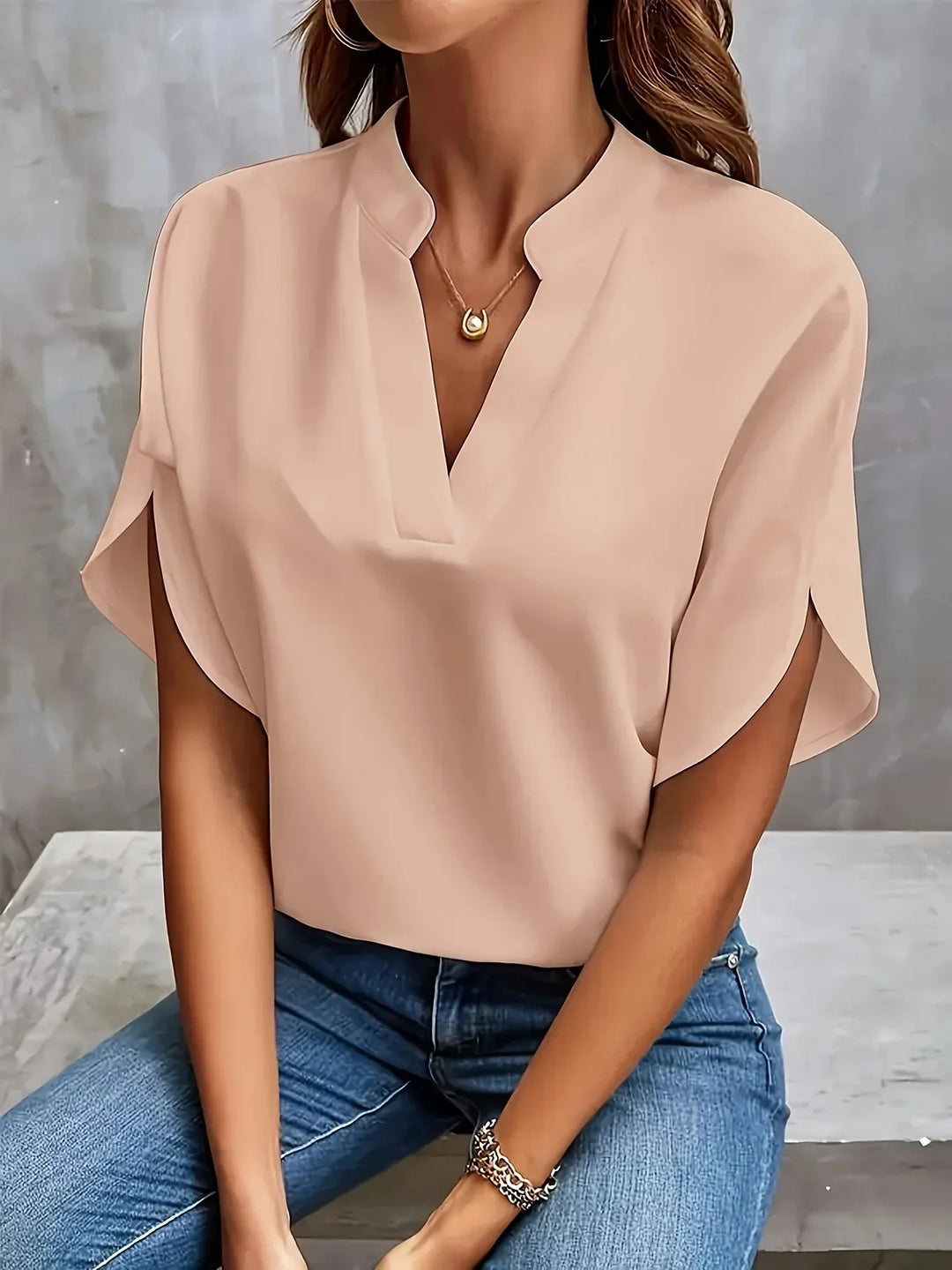 Blouse for Women | Split Neck Short Sleeve