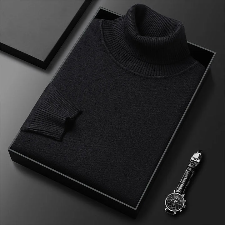 Unisex ribbed turtleneck sweater with long sleeves and ribbed cuffs
