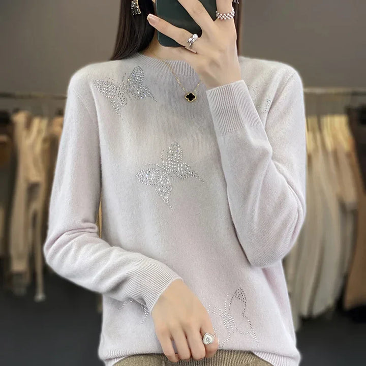 Sweater for Women | Patterned Butterfly Shapes