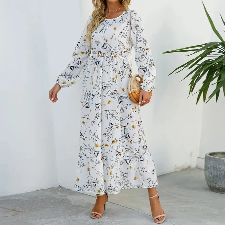 Summer Dress for Women | Maxi Long Sleeve Floral Dress
