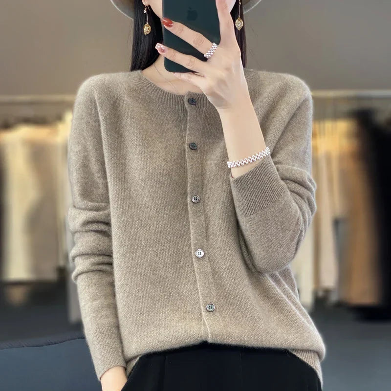 Cardigan for Women | Button-Up Crewneck Style