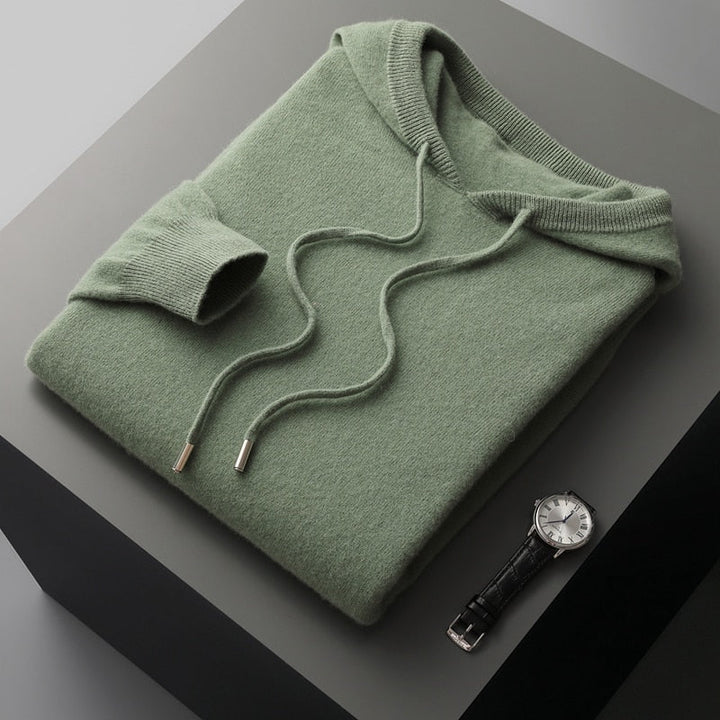 Unisex pullover hoodie with drawstring hood and ribbed trims