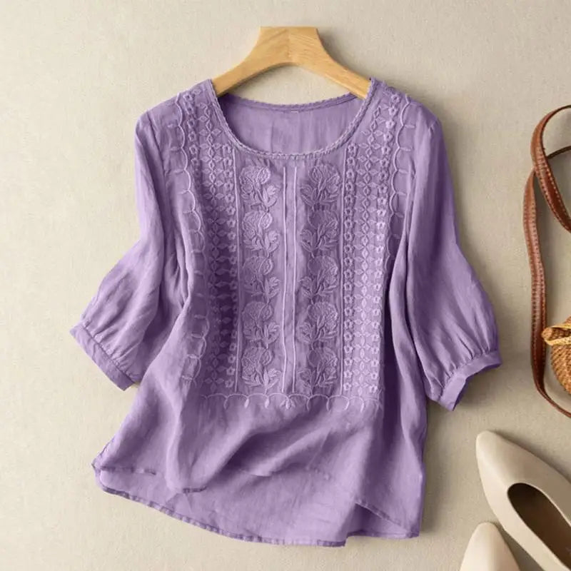 Blouse for Women | Relaxed Fit Embroidered