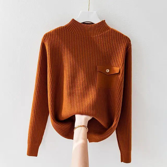 Sweater for Women | Relaxed Fit Mock-Neck