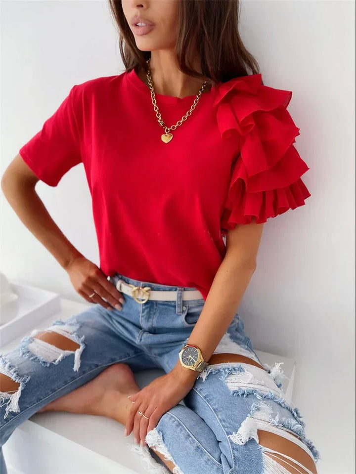 Women’s Blouse | One-Shoulder Ruffle Detail