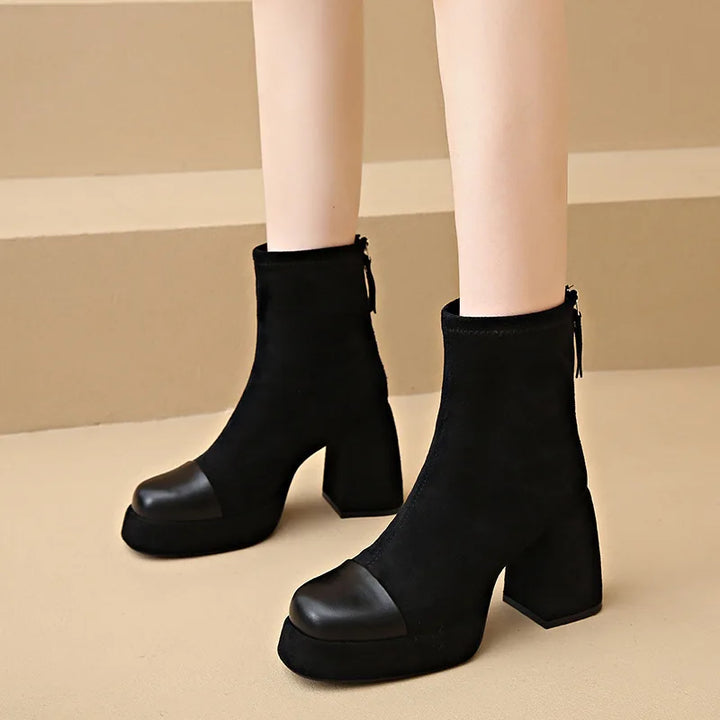 Boots For Women | Rounded Toe with Block Heel