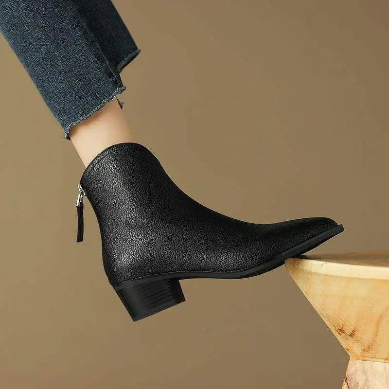 Boots For Women | Slip On Pointed Ankle Heel Design