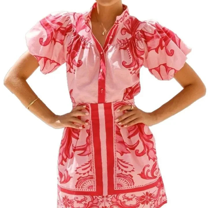 Women's Mini Sundress | Floral Puff Sleeve Style