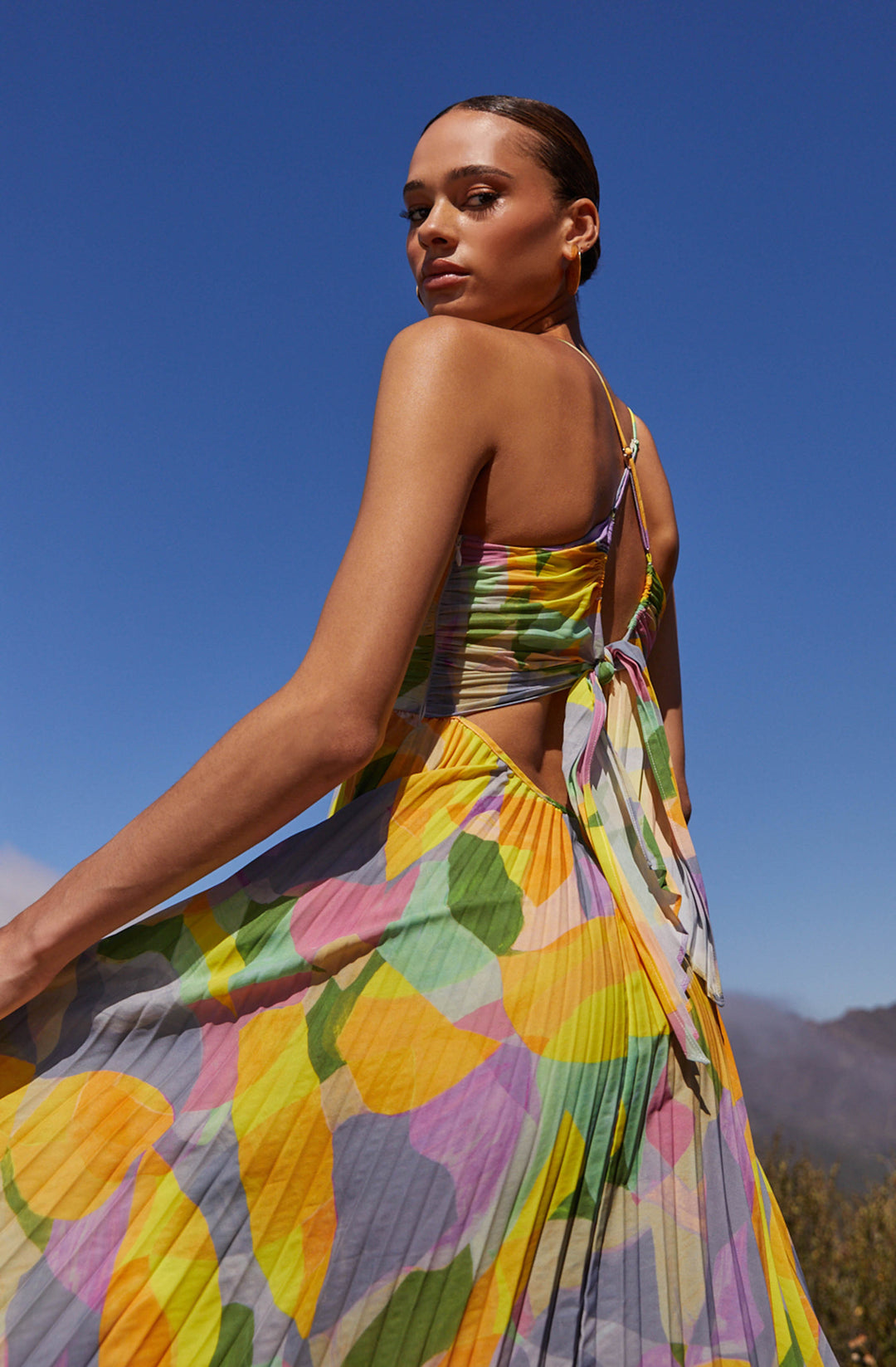 Women's Midi Dress | V-neckline Spaghetti Strap