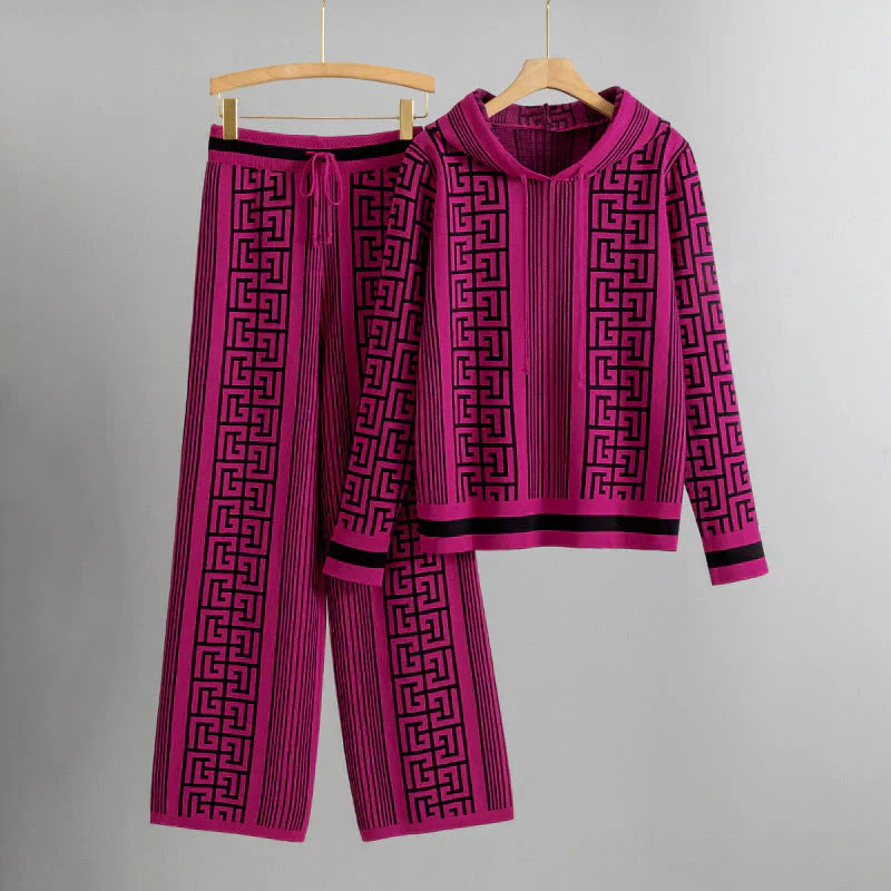Women's Two-Piece Set | Patterned Hoodie & Pants