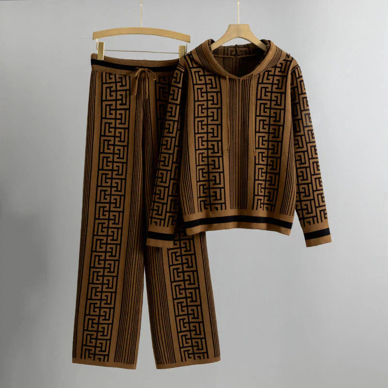 Women's Two-Piece Set | Patterned Hoodie & Pants