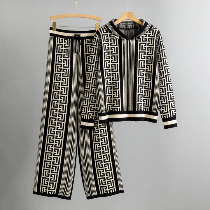 Women's Two-Piece Set | Patterned Hoodie & Pants