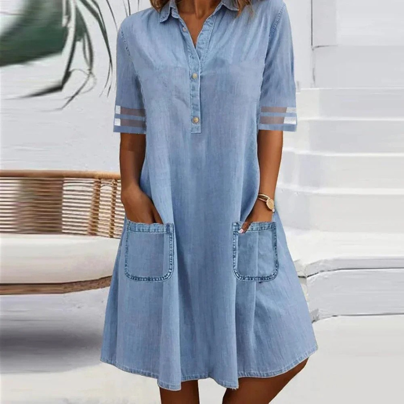 Shirt Dress for Women | Mini Button Front with Pockets