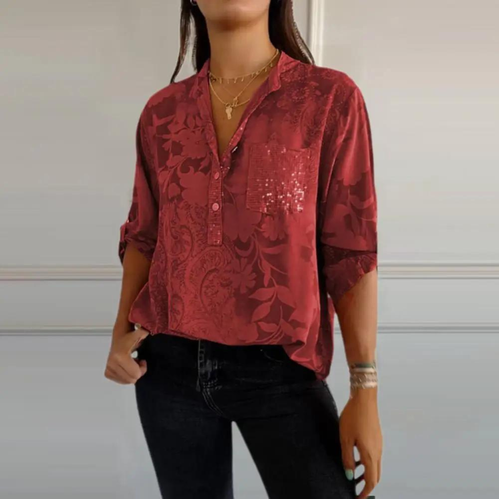 Women’s Blouse | Loose Fit Button-Up Floral