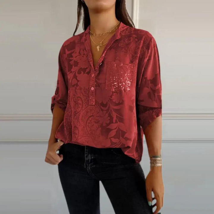 Women’s Blouse | Loose Fit Button-Up Floral