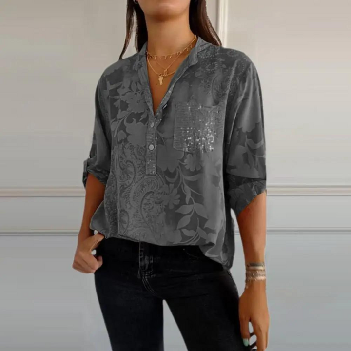 Women’s Blouse | Loose Fit Button-Up Floral