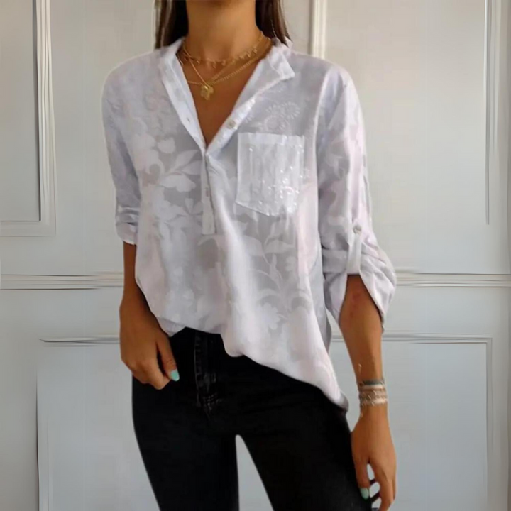 Women’s Blouse | Loose Fit Button-Up Floral
