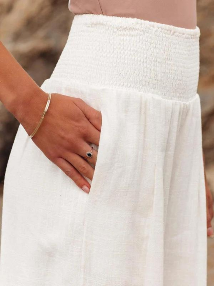 Women’s Trousers | Smocked Waist Wide Leg