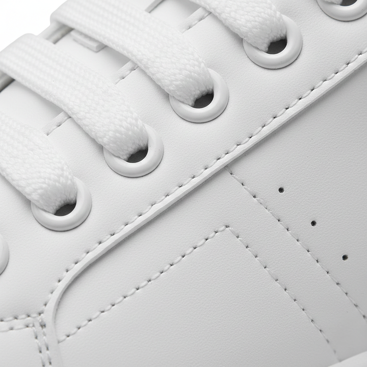Low-top lace-up platform sneakers with a clean panelled design
