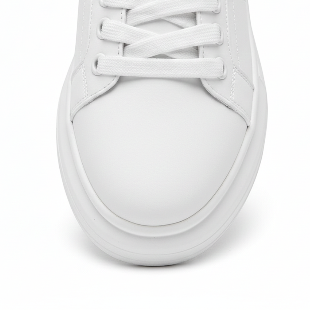 Low-top lace-up platform sneakers with a clean panelled design