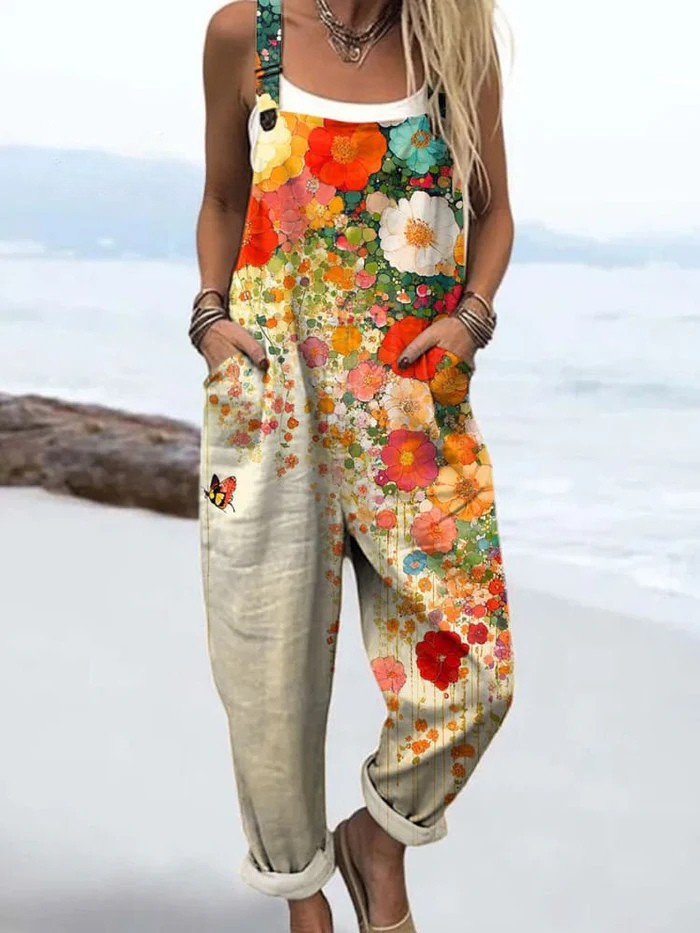 Jumpsuit for Women | Floral Wide-Leg with Pockets
