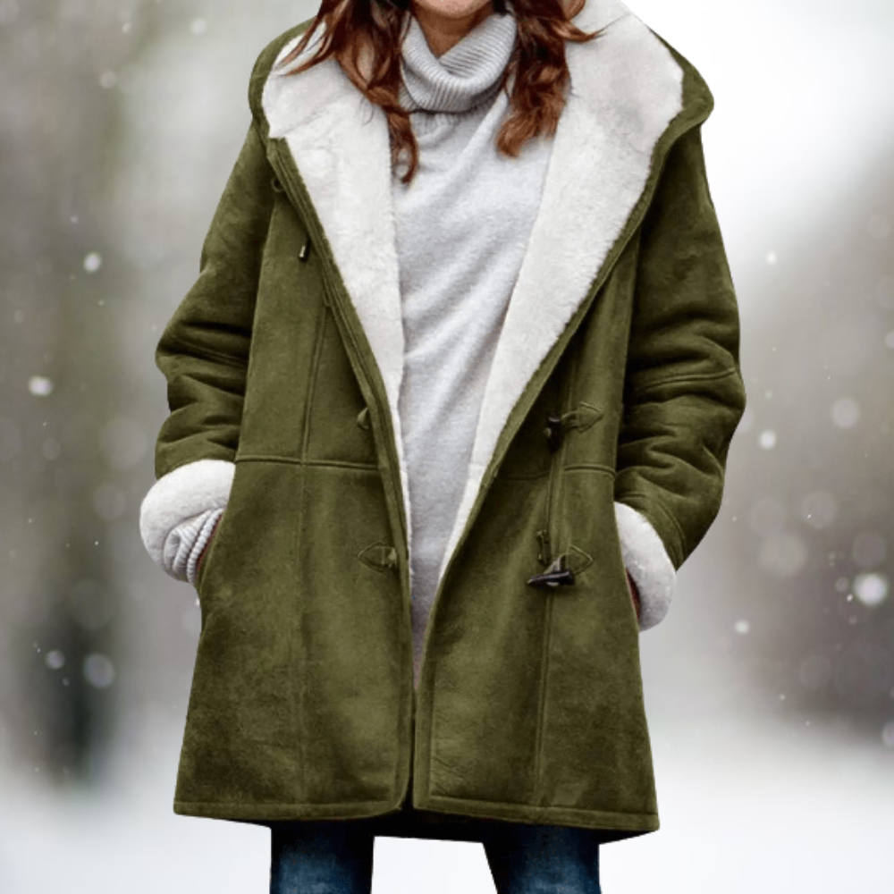 Women's Coat | Mid-Length with Front Pockets