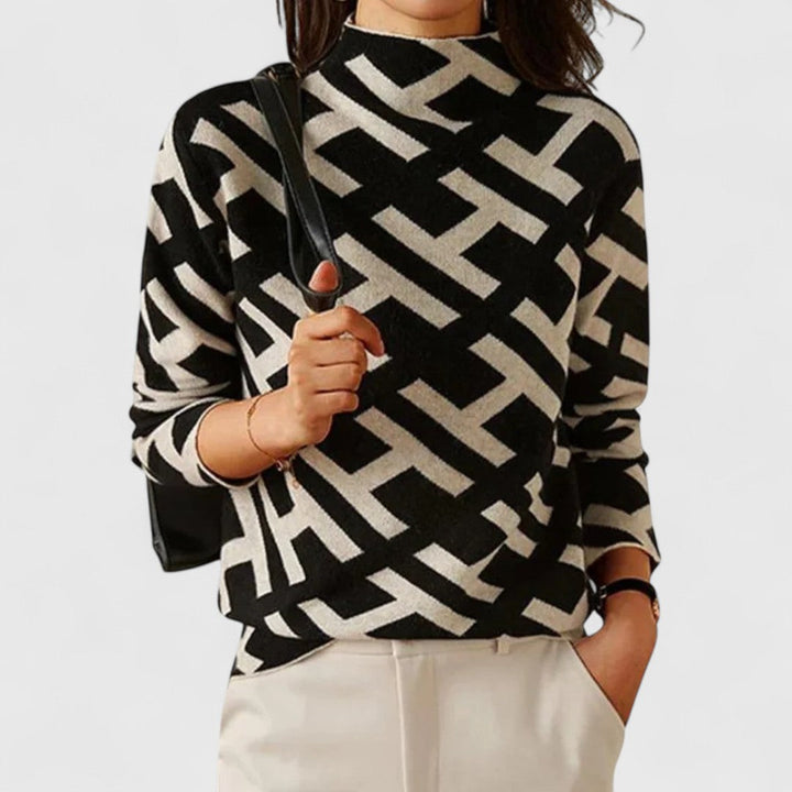 Sweater for Women | High Neck Patterned Design