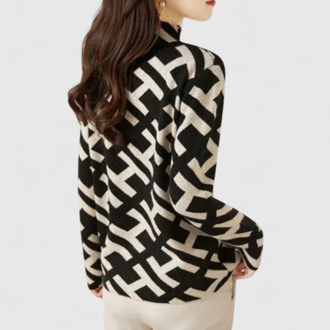 Sweater for Women | High Neck Patterned Design